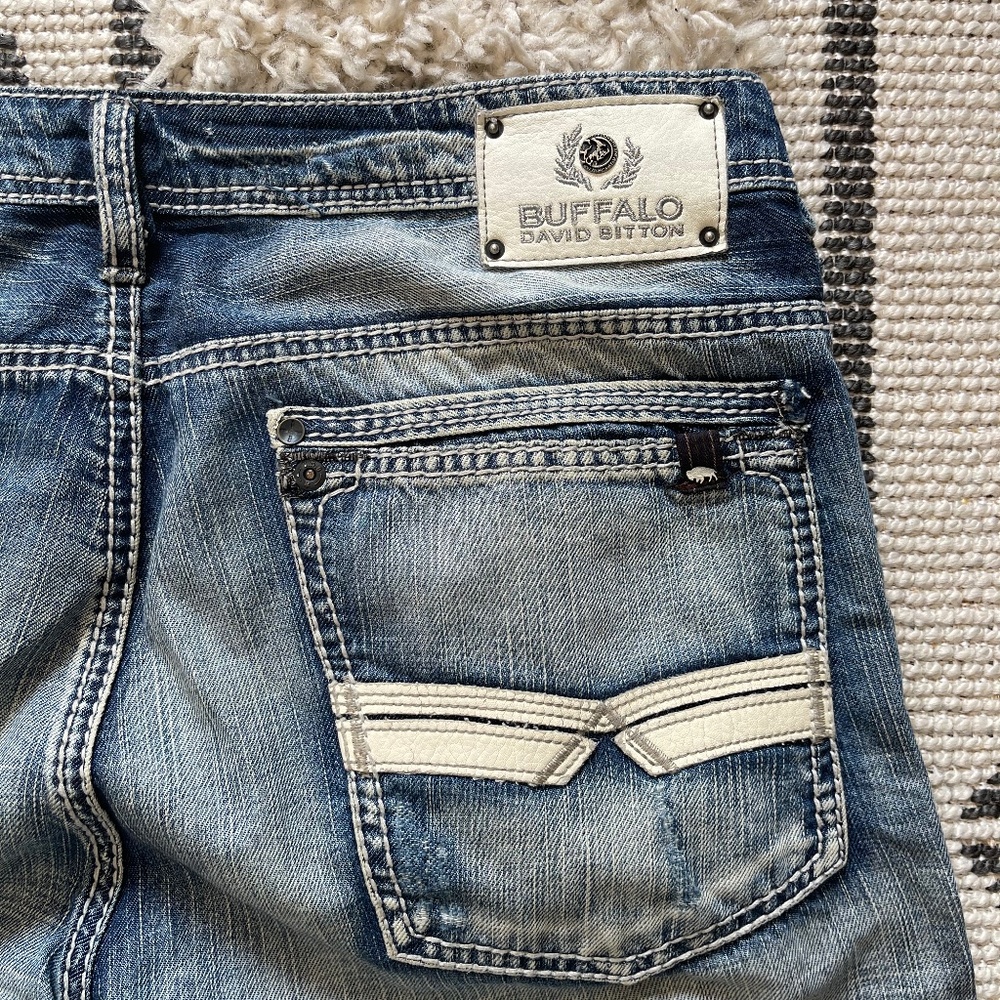 Mens David Bitton Light Wash Buffalo Jeans 32-32